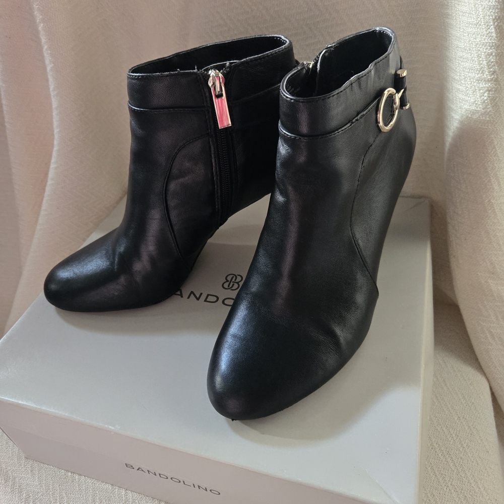 Bandolino Black Heeled Boots with Buckle Detail